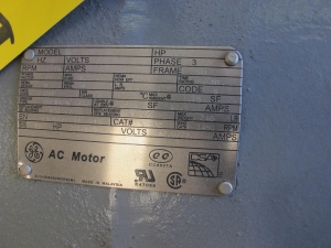 MOTOR, ELECTRIC TYPE, 15 HORSEPOWER, 460V/60HZ ELEC RATING, 1755 RPM, 18 AMPS. PART # S2532 (W-44) LOADING & HANDLING FEE $15-